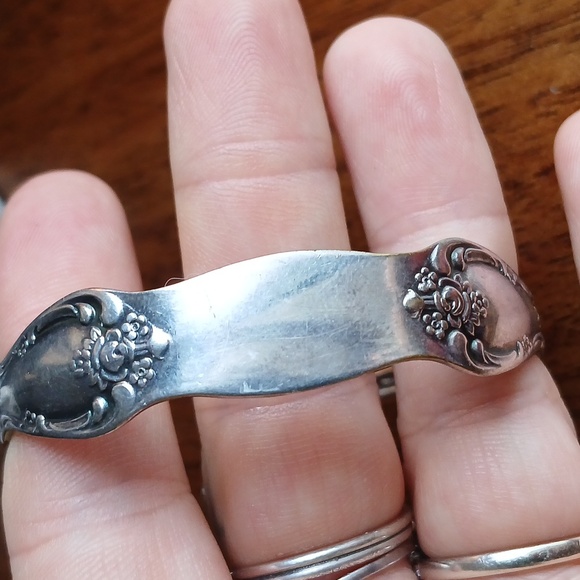 Vintage Wm. A. Rogers Oneida Spoon Cuff Bracelet Silver Plate Blank ID Style - Picture 7 of 8